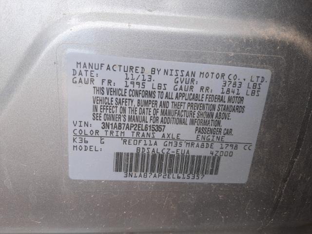 Photo 9 VIN: 3N1AB7AP2EL615357 - NISSAN SENTRA 