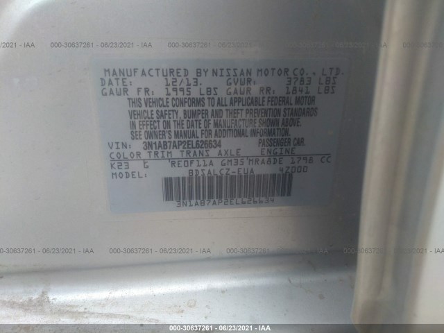 Photo 8 VIN: 3N1AB7AP2EL626634 - NISSAN SENTRA 