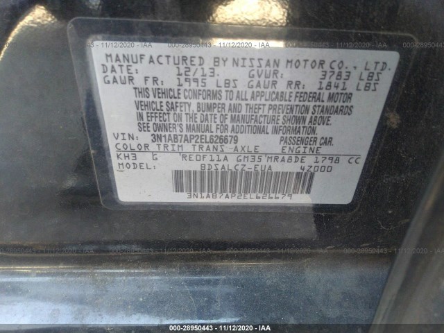 Photo 8 VIN: 3N1AB7AP2EL626679 - NISSAN SENTRA 