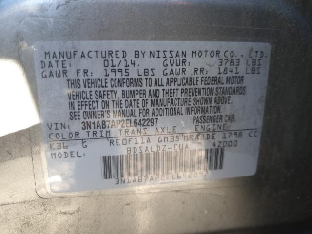 Photo 9 VIN: 3N1AB7AP2EL642297 - NISSAN SENTRA S 