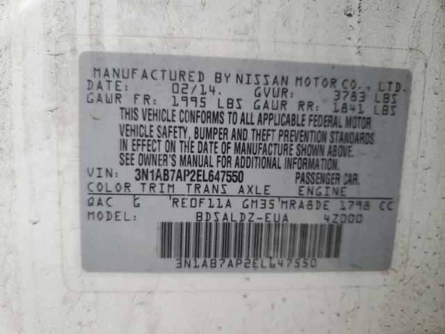 Photo 12 VIN: 3N1AB7AP2EL647550 - NISSAN SENTRA 