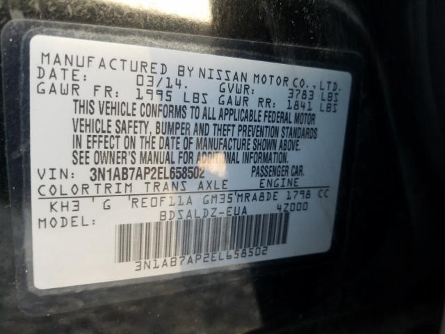 Photo 9 VIN: 3N1AB7AP2EL658502 - NISSAN SENTRA S 