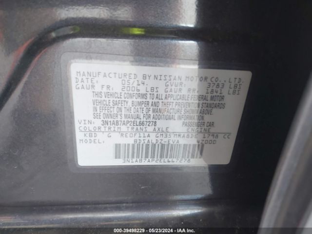 Photo 8 VIN: 3N1AB7AP2EL667278 - NISSAN SENTRA 