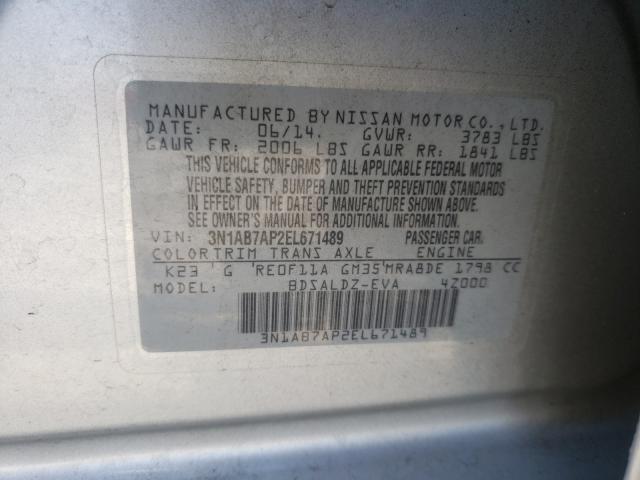 Photo 9 VIN: 3N1AB7AP2EL671489 - NISSAN SENTRA S 