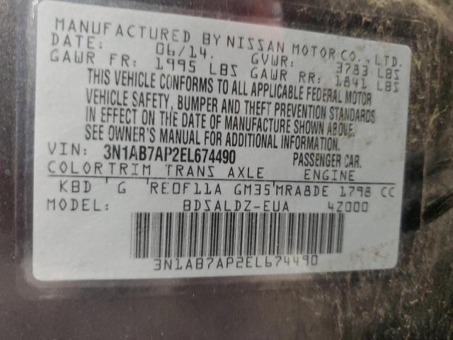 Photo 11 VIN: 3N1AB7AP2EL674490 - NISSAN SENTRA S 