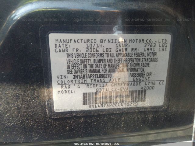 Photo 8 VIN: 3N1AB7AP2EL690270 - NISSAN SENTRA 