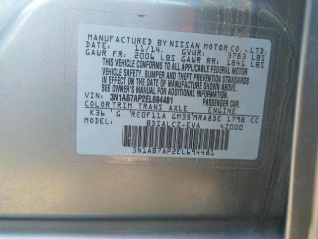 Photo 11 VIN: 3N1AB7AP2EL694481 - NISSAN SENTRA S 