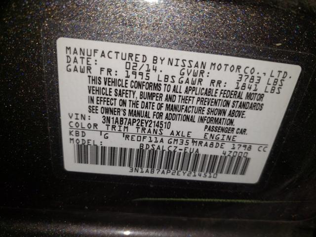 Photo 9 VIN: 3N1AB7AP2EY214510 - NISSAN SENTRA S 