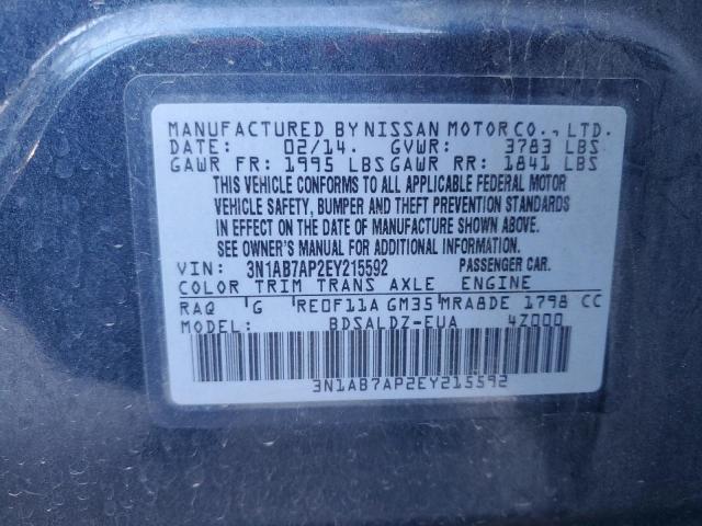 Photo 11 VIN: 3N1AB7AP2EY215592 - NISSAN SENTRA S 