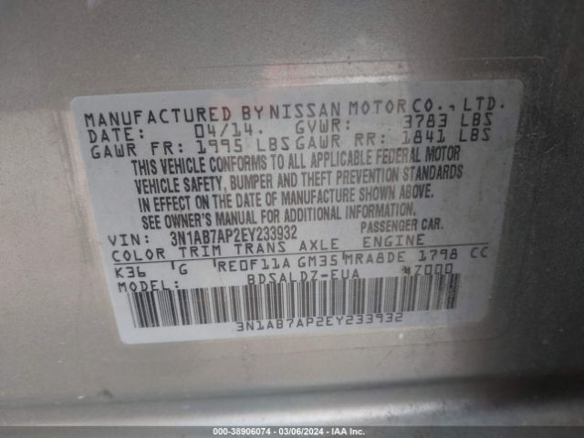 Photo 8 VIN: 3N1AB7AP2EY233932 - NISSAN SENTRA 