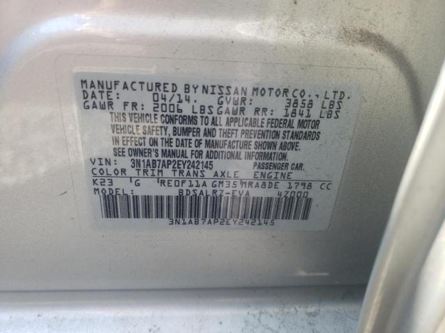 Photo 9 VIN: 3N1AB7AP2EY242145 - NISSAN SENTRA S 