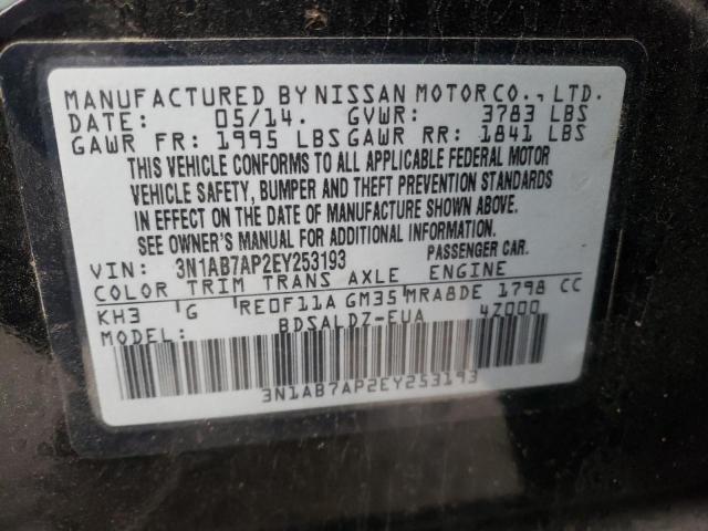 Photo 12 VIN: 3N1AB7AP2EY253193 - NISSAN SENTRA S 