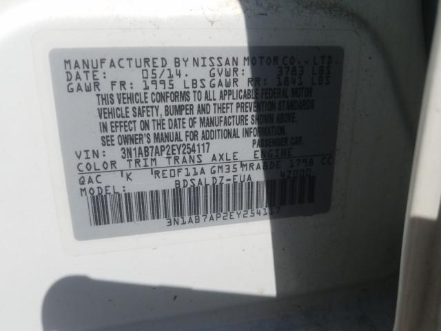 Photo 9 VIN: 3N1AB7AP2EY254117 - NISSAN SENTRA 