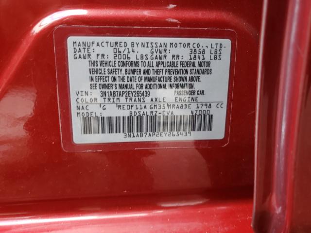 Photo 9 VIN: 3N1AB7AP2EY265439 - NISSAN SENTRA S 