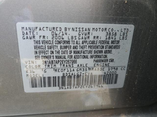 Photo 9 VIN: 3N1AB7AP2EY267966 - NISSAN SENTRA S 