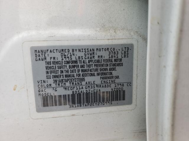 Photo 9 VIN: 3N1AB7AP2EY270995 - NISSAN SENTRA S 