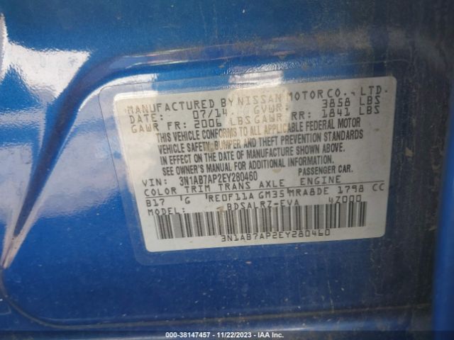 Photo 8 VIN: 3N1AB7AP2EY280460 - NISSAN SENTRA 