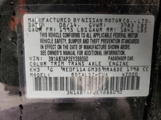 Photo 9 VIN: 3N1AB7AP2EY288090 - NISSAN SENTRA S 