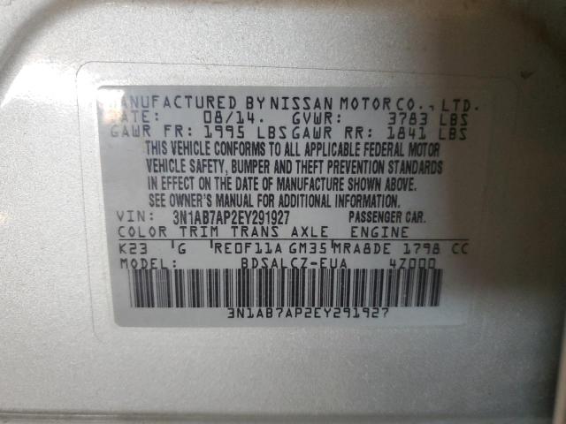 Photo 11 VIN: 3N1AB7AP2EY291927 - NISSAN SENTRA S 