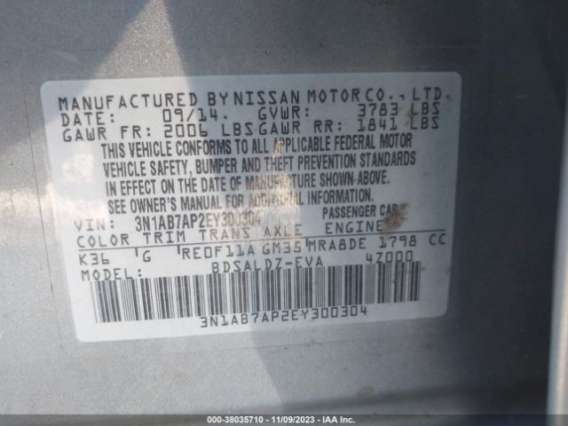 Photo 8 VIN: 3N1AB7AP2EY300304 - NISSAN SENTRA 