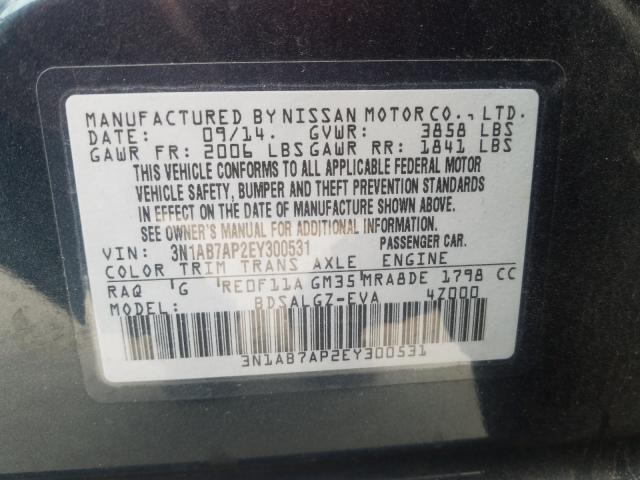 Photo 9 VIN: 3N1AB7AP2EY300531 - NISSAN SENTRA S 