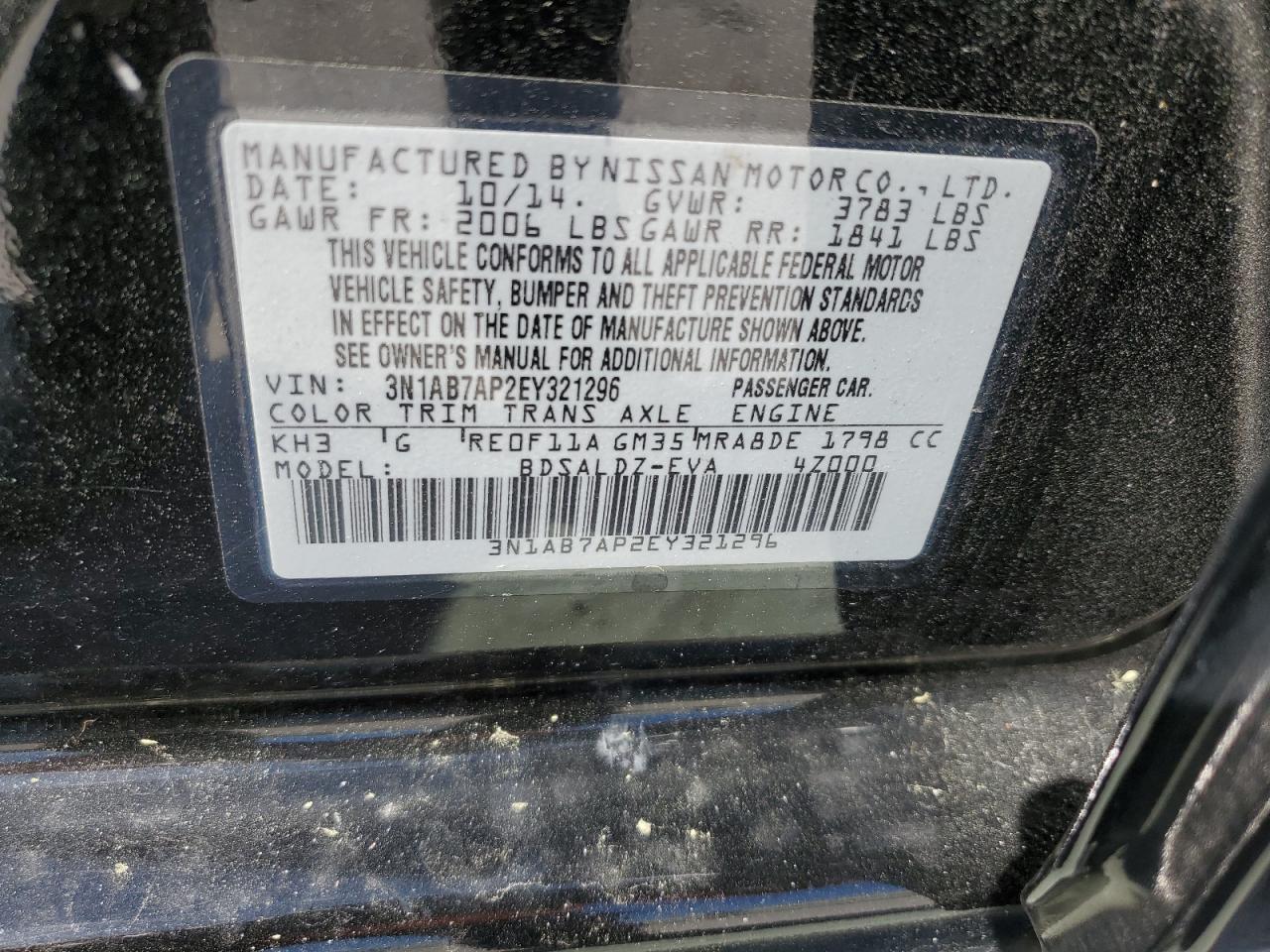 Photo 11 VIN: 3N1AB7AP2EY321296 - NISSAN SENTRA 