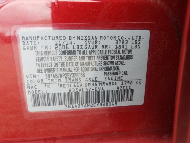 Photo 9 VIN: 3N1AB7AP2EY328068 - NISSAN SENTRA S 