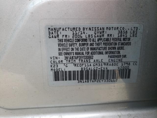 Photo 9 VIN: 3N1AB7AP2EY330662 - NISSAN SENTRA S 