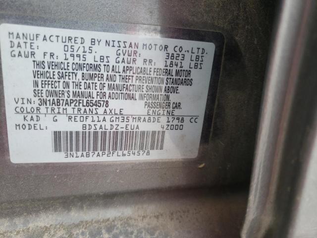 Photo 9 VIN: 3N1AB7AP2FL654578 - NISSAN SENTRA S 