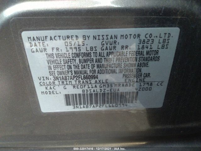 Photo 8 VIN: 3N1AB7AP2FL660994 - NISSAN SENTRA 