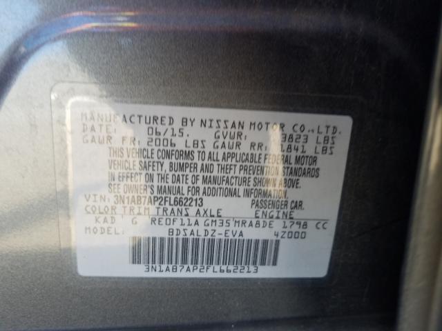 Photo 9 VIN: 3N1AB7AP2FL662213 - NISSAN SENTRA S 