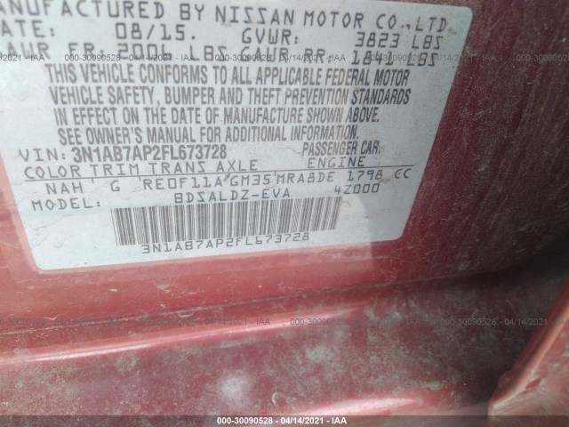 Photo 8 VIN: 3N1AB7AP2FL673728 - NISSAN SENTRA 