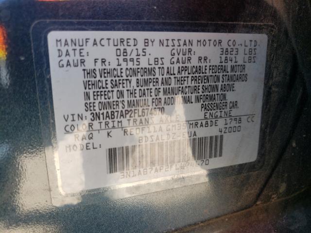 Photo 9 VIN: 3N1AB7AP2FL674670 - NISSAN SENTRA S 