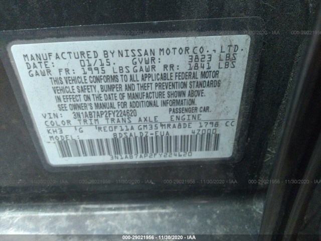 Photo 8 VIN: 3N1AB7AP2FY224620 - NISSAN SENTRA 