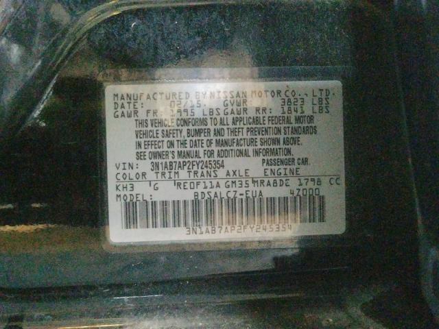 Photo 9 VIN: 3N1AB7AP2FY245354 - NISSAN SENTRA S 