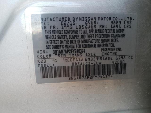 Photo 9 VIN: 3N1AB7AP2FY246374 - NISSAN SENTRA S 