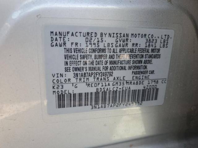 Photo 11 VIN: 3N1AB7AP2FY249792 - NISSAN SENTRA S 