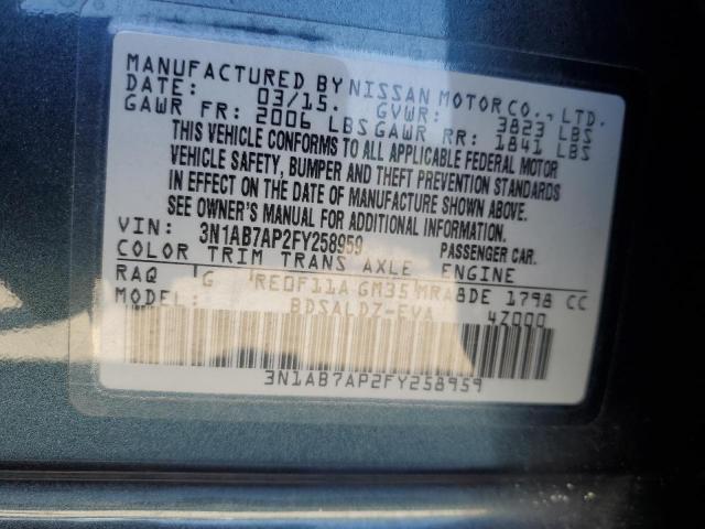 Photo 11 VIN: 3N1AB7AP2FY258959 - NISSAN SENTRA S 