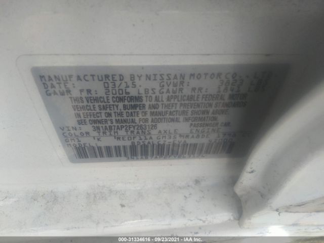 Photo 8 VIN: 3N1AB7AP2FY263126 - NISSAN SENTRA 