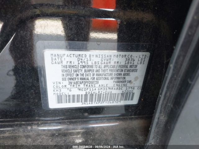 Photo 8 VIN: 3N1AB7AP2FY268729 - NISSAN SENTRA 