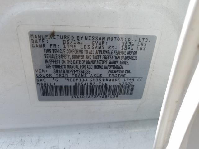 Photo 9 VIN: 3N1AB7AP2FY284638 - NISSAN SENTRA S 