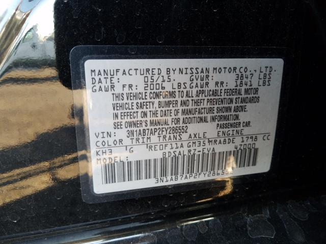 Photo 9 VIN: 3N1AB7AP2FY286552 - NISSAN SENTRA S 