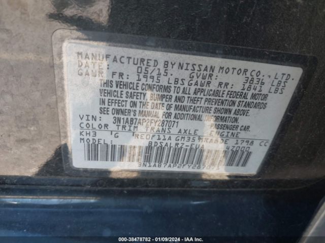 Photo 8 VIN: 3N1AB7AP2FY287071 - NISSAN SENTRA 