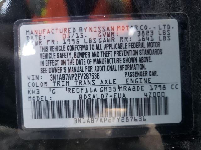 Photo 11 VIN: 3N1AB7AP2FY287636 - NISSAN SENTRA S 