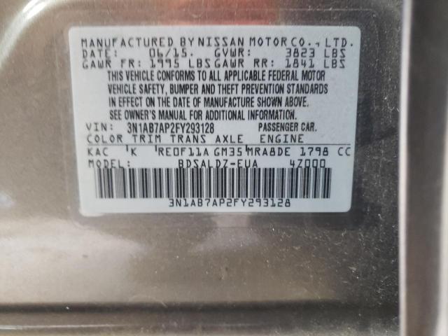 Photo 9 VIN: 3N1AB7AP2FY293128 - NISSAN SENTRA S 