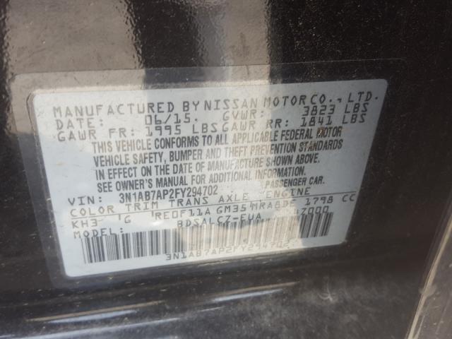 Photo 9 VIN: 3N1AB7AP2FY294702 - NISSAN SENTRA S 