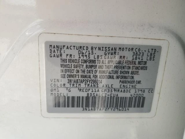 Photo 11 VIN: 3N1AB7AP2FY296014 - NISSAN SENTRA S 