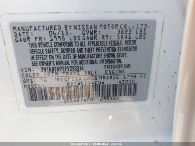 Photo 8 VIN: 3N1AB7AP2FY298314 - NISSAN SENTRA 