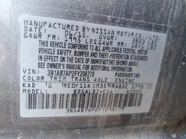 Photo 9 VIN: 3N1AB7AP2FY298779 - NISSAN SENTRA S 