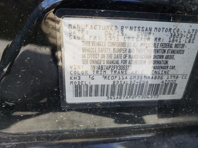 Photo 9 VIN: 3N1AB7AP2FY306377 - NISSAN SENTRA S 